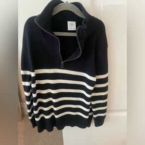 Boys Zara Stripped Half Zip Knit Sweater